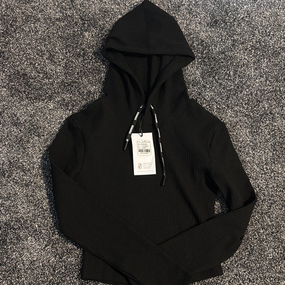 STRONGER Black Hooded Sweater/Sweatshirt